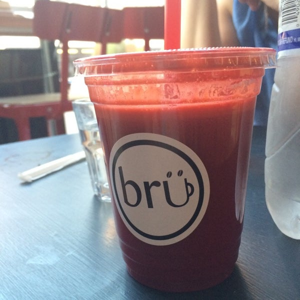 strawberry mango smoothie and the funky beet juice!