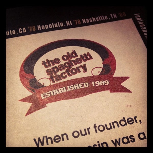 Photo taken at The Old Spaghetti Factory by Trista on 1/27/2013