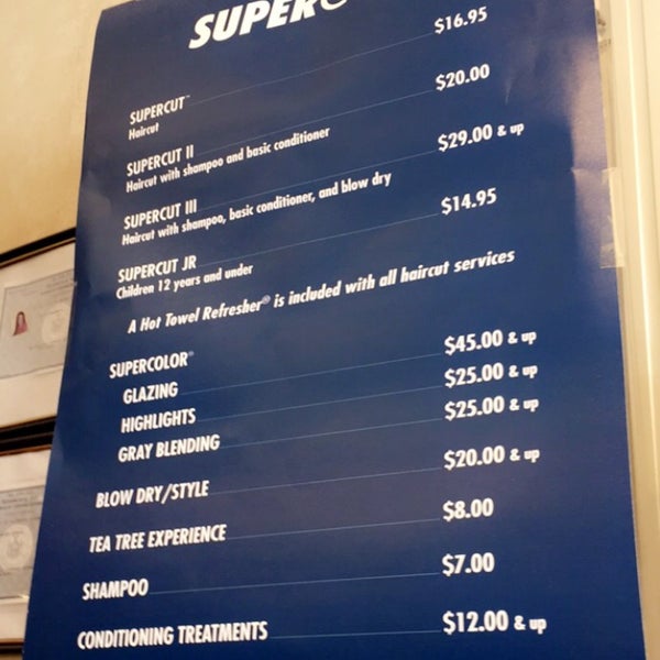 Supercuts on sale haircut price