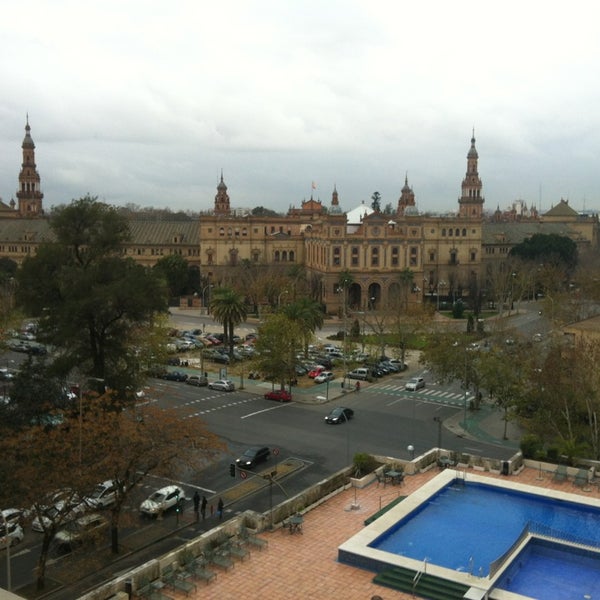 Photo taken at Hotel Meliá Sevilla by Sergio Z. on 2/21/2013