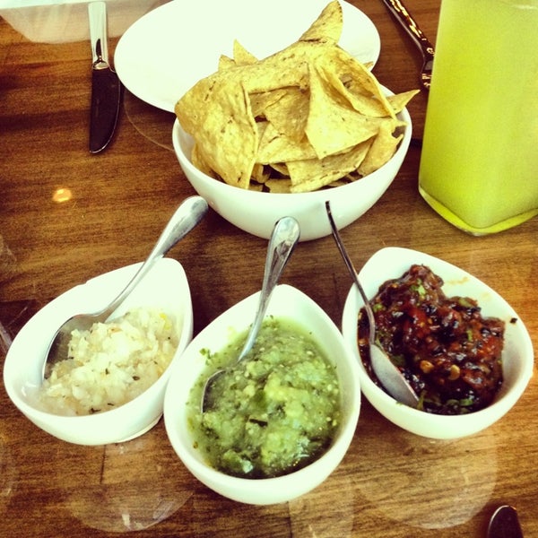 The three signature salsas are delicious.  Great variety of spice and flavor