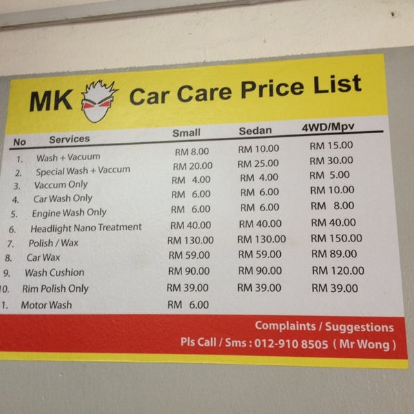 safari car wash services prices