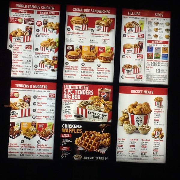 Kentucky menu sale