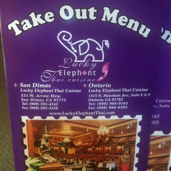 Lucky Elephant Thai Cuisine 531 W Arrow Hwy