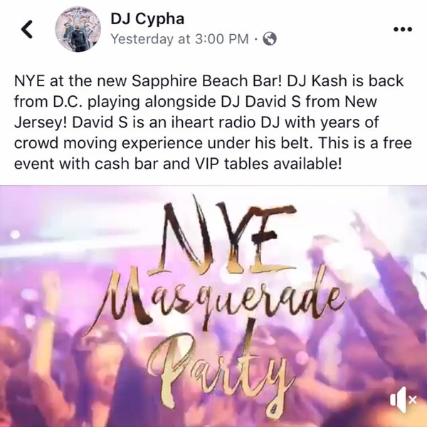 Sapphire is as blue as the stone. It has a beach bar that is alive with music and people. It is amazing! There is a NYE party there that will be amazing!!