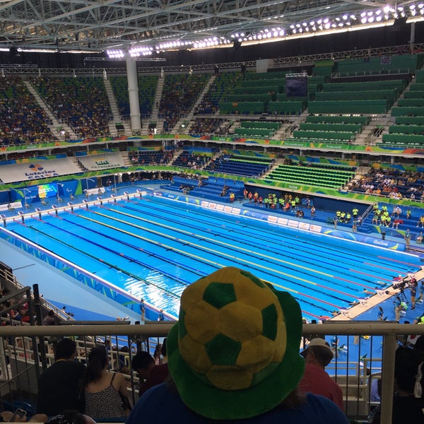 Photo taken at Olympic Aquatics Stadium by Anna Carla J. on 9/14/2016