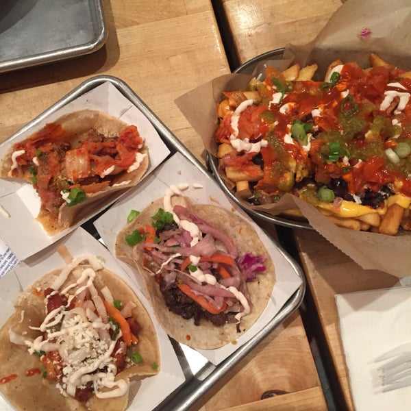 kimchi fries are life changing. the tacos are awesome— Korean fried chicken is my fave.