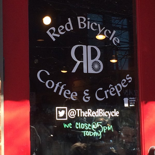 Photo taken at Red Bicycle Coffee &amp; Crepes by Christopher M. on 1/2/2016
