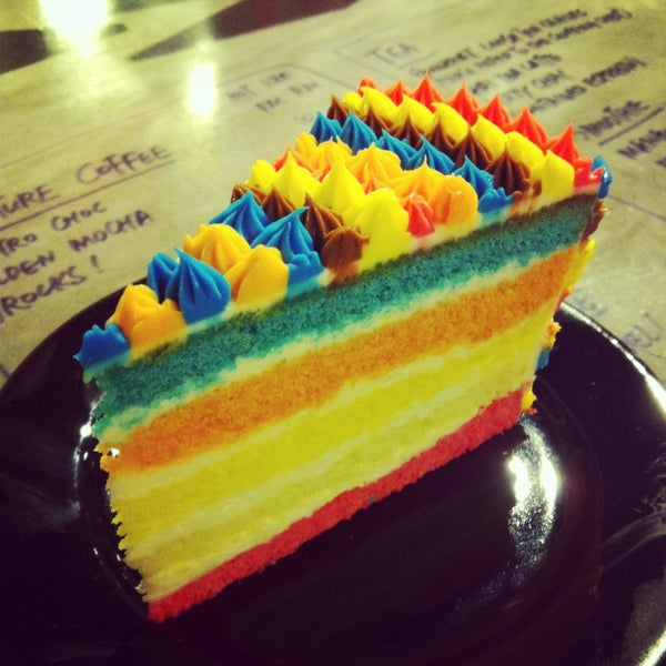 Rainbow cake with cheese cream!!