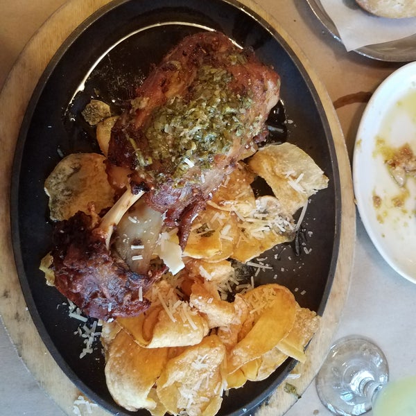 The lamb shank is amazing! It looks like something a neanderthal would prepare, but the lamb is so tender and the pecorino chips are delicious! The lemonade with honey is also a pleasant surprise.