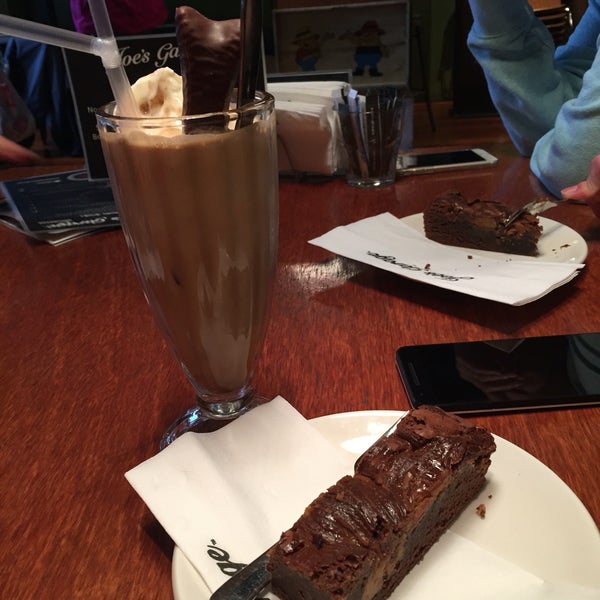 Iced coffee comes with a huge chocolate fish and a scoop of vanilla ice cream. Great as a dessert actually.