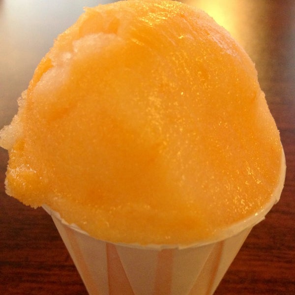 FREE scoop of Italian ice w/ Yelp check-in! Loved the orange vanilla swirl (like an orange creamsicle) but wished they put it in 2 cups instead of 1 thin one which got pretty messy when melted.