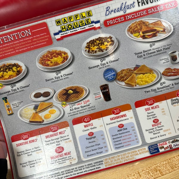 Waffle House Menu