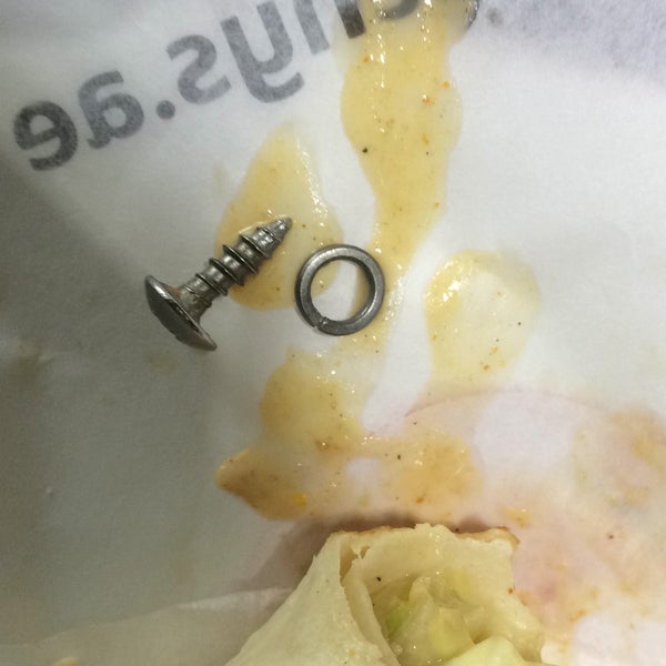 I ordered the Cajun Prawn wrap on Nov 3, 2016. This disgusting wrap had both a *massive* screw and washer in it, both of which ended up in my mouth. I got really sick right after. AVOID this place.