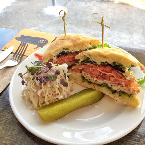 Chicken Club, nuff said. Mmm that creamy slaw and that classic deli pickle! Get it, get it!