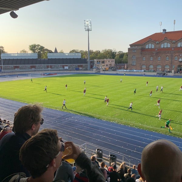 Photo taken at Østerbro Stadion by Christian H. on 8/21/2019