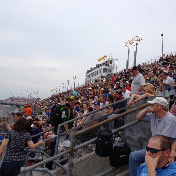 Sit near the start-finish line in the  Pearson grandstand.