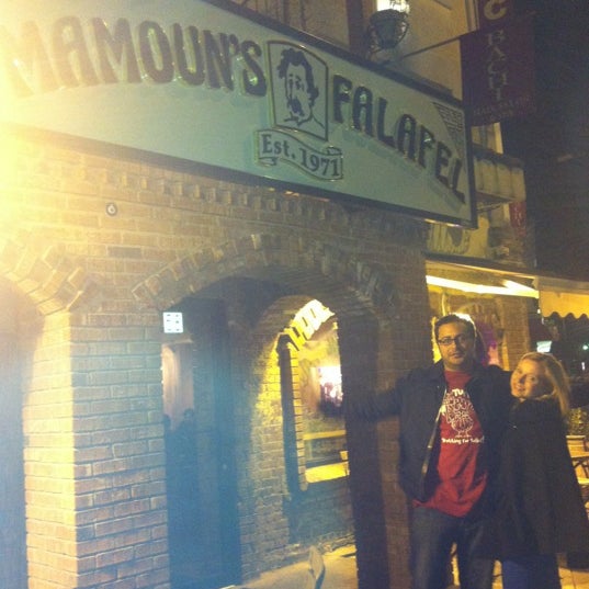 Photo taken at Mamoun&#39;s Falafel by Rosemary A. on 11/22/2012