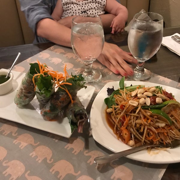 The papaya salad is really spicy! But delicious! Everything we tried was great! The summer rolls, fried rice, eggplant basil etc. oh and the sticky coconut mango rice was the best I’ve had stateside!