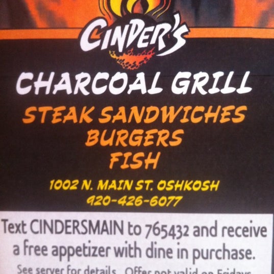 Photo taken at Cinder&#39;s Charcoal Grill by Treece on 10/17/2012