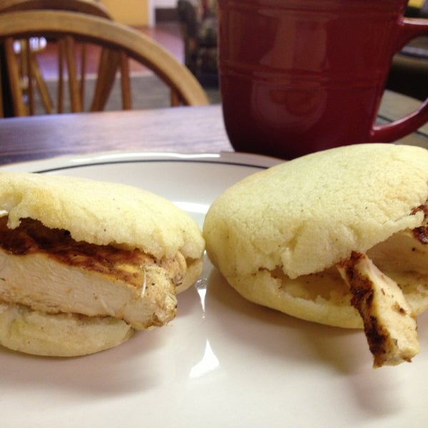 Try an arepa- they're like a corn English muffin. The chicken ones are my favorite with garlic aioli!