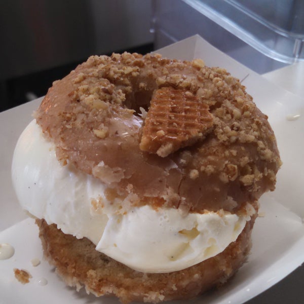 Maple waffle donut ice-cream sandwich. #trueinnovation