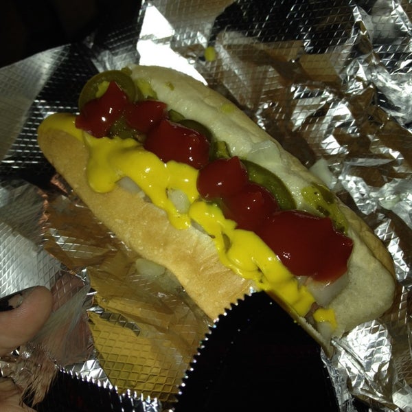 Photo taken at The Vegan Hotdog Cart! by Destin D. on 3/30/2014