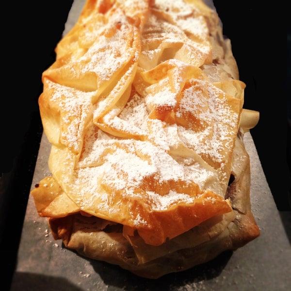 It must be fall!  Save room for dessert at lunch today for our Brandy Apple, Cranberry, and Walnut Strudel