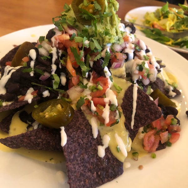 The chefs special: vegan nachos!! I also tasted the tempeh ruben. I say go with the nachos it was full of flavor. Oh! And the key lime pie is to die for so mousy and delicious.