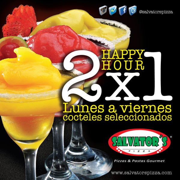 ¡Por fin Viernes! No te pierdas del Happy Hour de cocteles seleccionados en nuestros restaurantes.