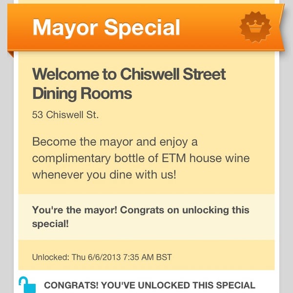 Photo taken at Chiswell Street Dining Rooms by Giorgio on 6/6/2013