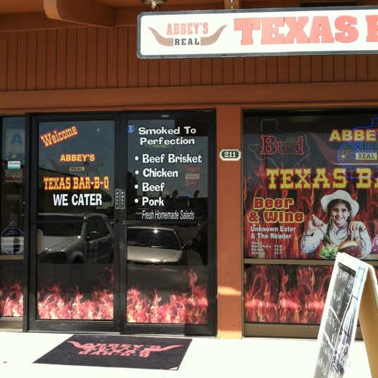 Photo taken at Abbey&#39;s Real Texas BBQ by Rachel B. on 9/28/2012