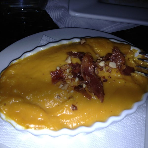 A must try: Puréed pumpkin with bacon!