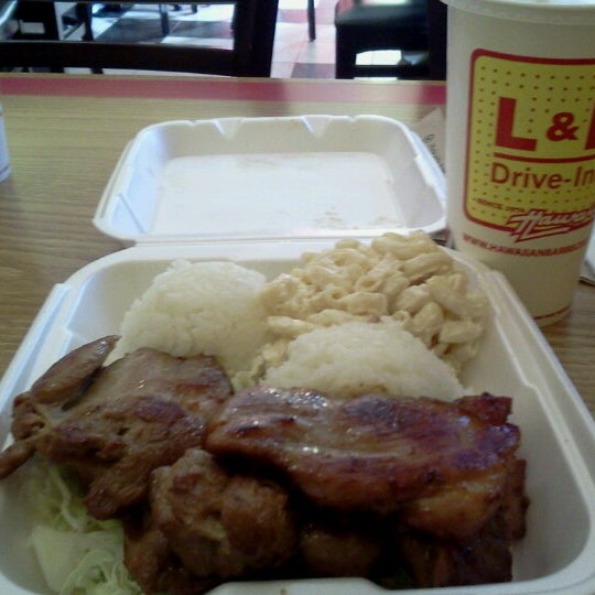 Photo taken at L&amp;L Hawaiian Barbecue by Emi F. on 10/30/2012