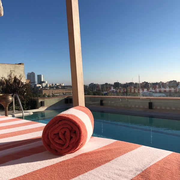 Photo taken at Soho House Rooftop Pool by Beth G. on 12/7/2018