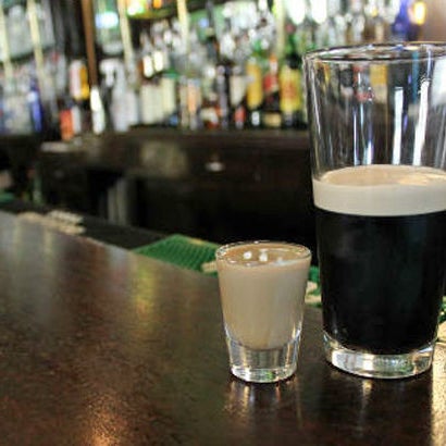 Pat's "Irish Car Seat" requires half a pint of Guinness and a shot of Kahlua and Baileys: take the shot, drop it in the Guinness, and throw it back like a grizzled veteran. http://bit.ly/18b7Rjt
