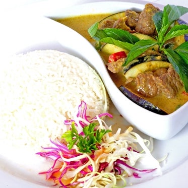 The green curry is the spiciest dish on the menu at Sen Thai Asian Bistro. It's made with green Thai chiles, which have a slightly sweet taste, coconut milk, basil, bell peppers and eggplant.