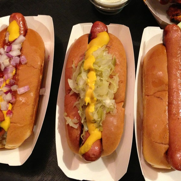 Photo taken at Bark Hot Dogs by Karen B. on 1/13/2013