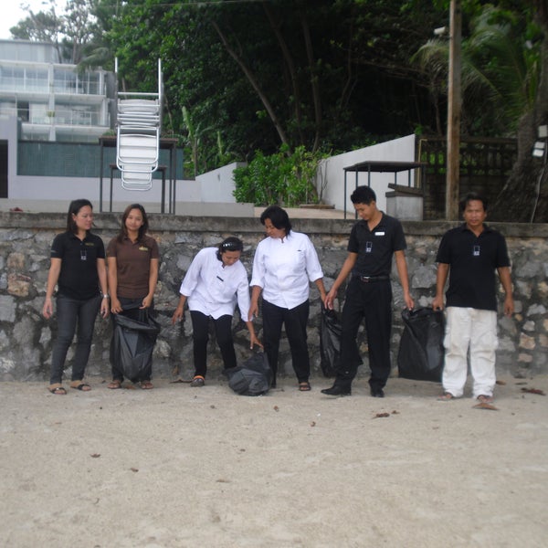 Clean the beach by our staff .....^__^