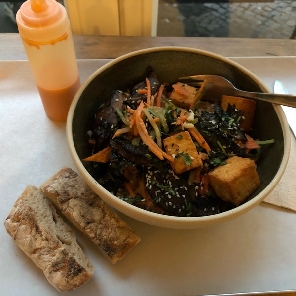 Coco Bowl: Vegan, and incredibly good. Served with two small pieces of bread, and some spicy sauce. It also had the most expertly prepared tofu I’ve ever tasted