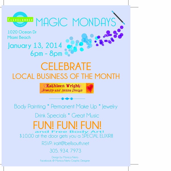 The “Magic Mondays”, and "Dance for Down Syndrome", events that give back to the community. Call us, 305.619.7227