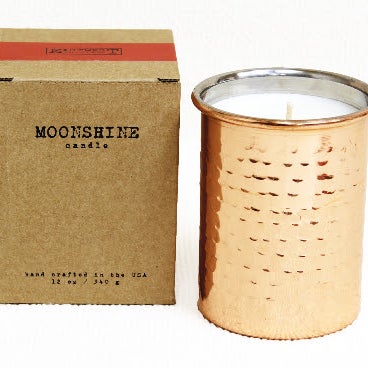 If you like Moonshine Cologne you'll love these candles. The copper plated container can be reused.