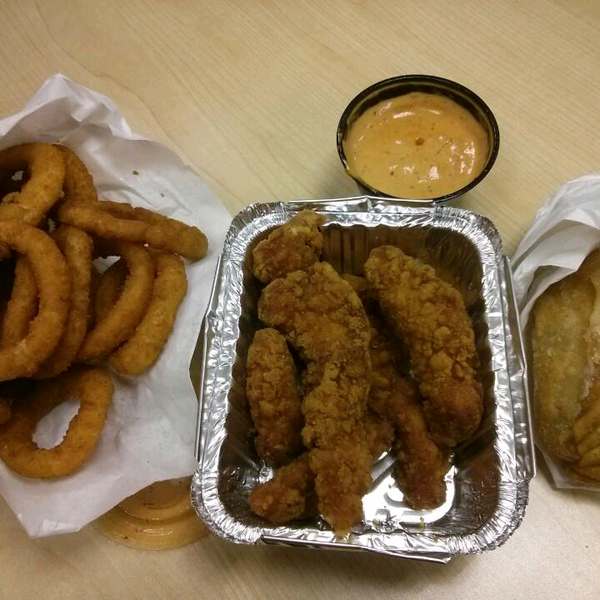 The chicken fingers are good but add the chipotle mayo and bingo...we have a match!!...also the steak & cheese emps are very addictive...hmmm...