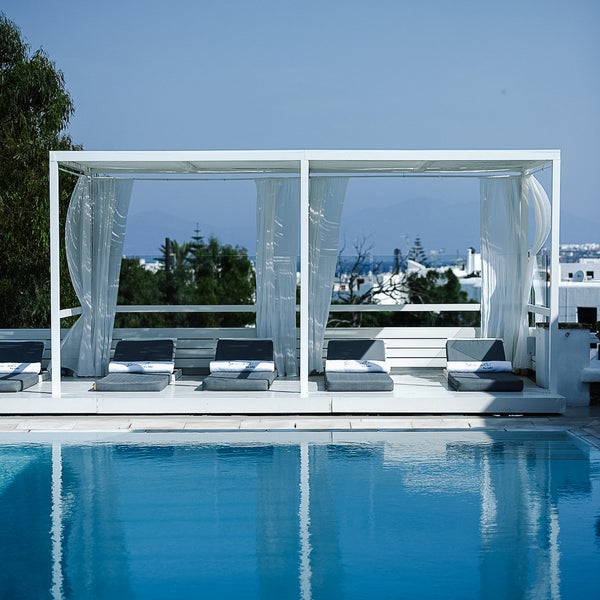 Enjoy a swim in one of our swimming pools & relax under the Mykonian sun while sipping on a cocktail from the pool bar.