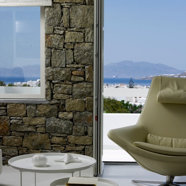 Discover the luxury Superior Double Sea View Rooms in Mykonos that are newly renovated, and are able to sleep a maximum of 3 guests!