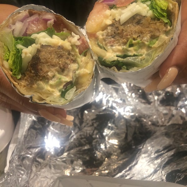 The veggie wrap was kind of dry but it had some flavor. The chipotle mayo really helped with that factor. They have a ton of toppings to choose from and they freshly press each wrap to order.