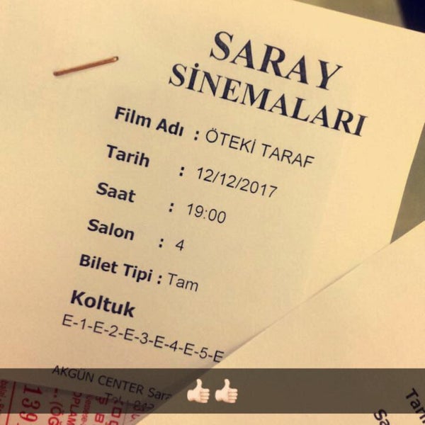Photo prise au Saray Sinemaları par Merve Ö. le12/12/2017
