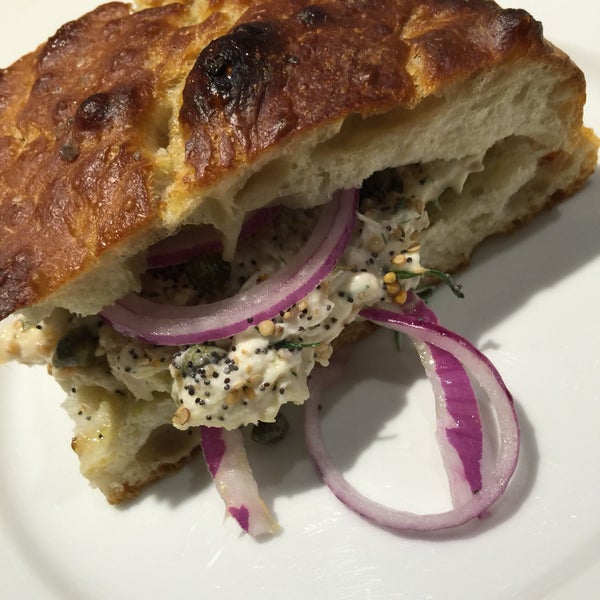 Some of the most interesting sandwiches I've seen in a while, all made with fresh tasty ingredients. This whitefish salad on fresh focaccia leapt into my Sando Hall of Fame.