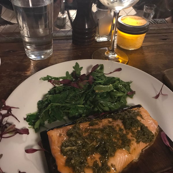 Neighborhood vibes in Hell's Kitchen with rustic, incentive dishes. Try the deviled eggs as an app, perfect for two. Arctic char was delicate and flavorful complimented by lovely salty greens.