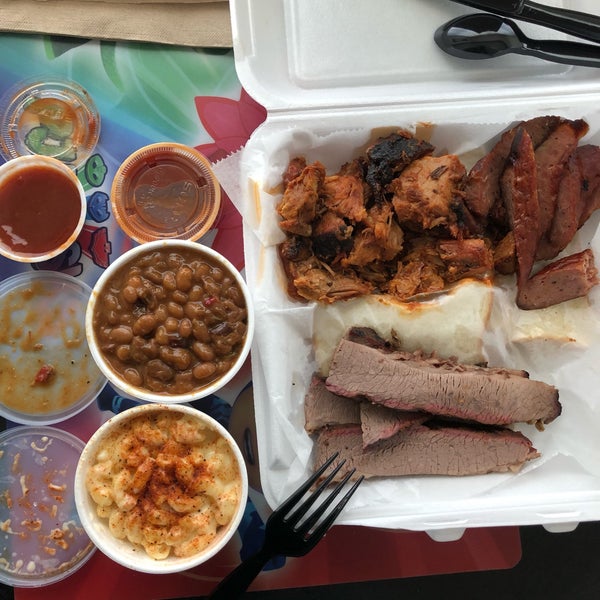 My first here and I was not disappointed. Love the brisket. Beans were seasoned and cooked well. Mac & cheese was awesome. Texas sausage 🙌🏾. Overall food was tasty, well seasoned and well cooked.